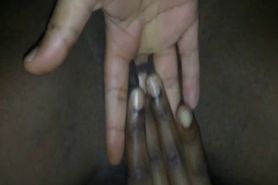 White guy fingering a fat shaved black cunt