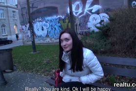 Adorable czech kitten gets teased in the hypermarket and banged in pov
