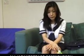 Azusa Miyanaga in school uniform sucks banana and rough penis - More at hotajp.com
