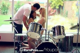 PornPros - Guy gets to rock out with his dick out on two beautiful ladies