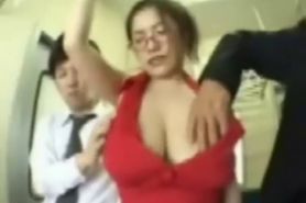 Big tits being Fondled on a Public Train