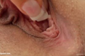 Goldie masturbating with fingers on Give Me Pink
