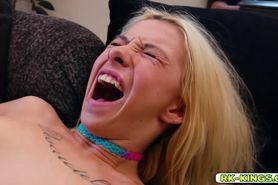 Kenzies pussy got fucked with a strapon cock