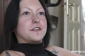 Girl With Nose Piercing Gets Herself Off