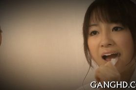 Lewd group sex for Asian babe - video 26