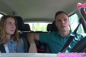German agent pick up young teen by car and fuck her outdoor
