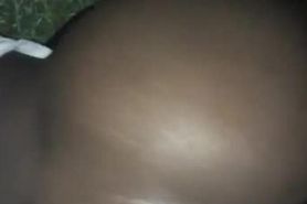 Phat ass chocolate midget teen throwing it back in the grass late night