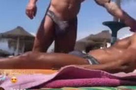 Hot and rough bulge on the beach