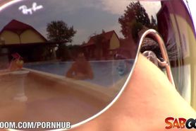 Horny Roxy Taggart gets fucked on the poolside at Saboom