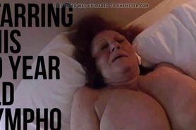 Red-haired granny with huge boobs blows and fucks a guy