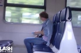 Jerking for Woman on Train