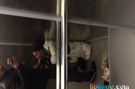 Elevator amateur blowjob - video 1