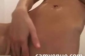 Home bathroom cam with big boobs babe toying wet hole