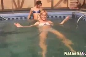 sexy lezzies in the swimming pool - video 19