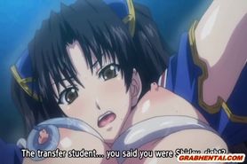 Anime coed with bigboobs caught by tentacles and fucked by shemale