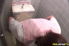 Asian sluts pee in toilet - video 1