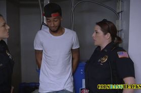 Criminal gets caught with stolen cell phone by perverted milf cops