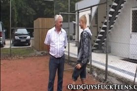 Euro teen tugs old cock