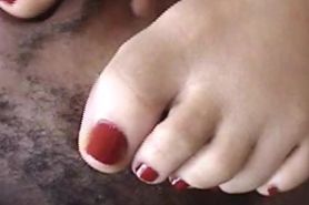 Feetishes classic: Redd's sexy sole face rub & toe lick!