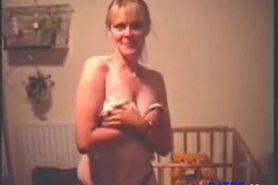 Mature with small saggy tits strip to MADONNA