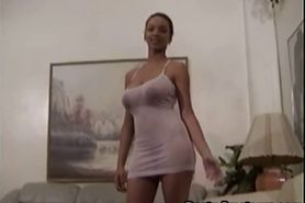 The sweet ebony teaser Gia is seductively presenting the naked body