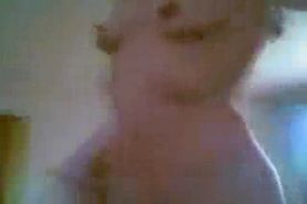 Amateur blonde girl masturbating with a dildo