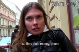 Russian girl robbed so can use the cash