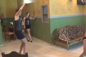 Mistresses Lorena and Diosa - Bullwhipped by 2 Cruel Beauties on Loboutini Pumps