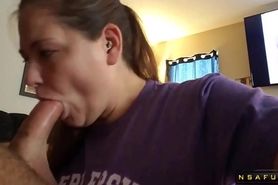 Hot Milf blowing deep for a cumshot on her face