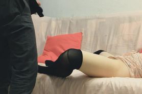Gave suck and fucked after a young student girl after rough day