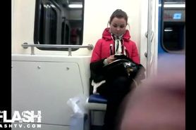 Cum for teen on subway