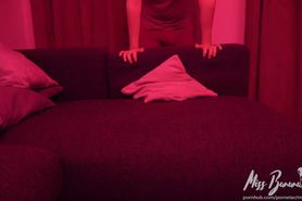 Creampie on the Couch with Pink Lighting!
