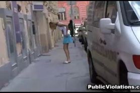 Skirt pulled down in public