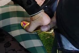 sexy high heel mules shoejob