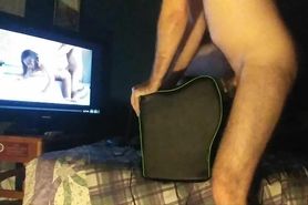 Watching porn and fucking my fleshlight. Loud orgasm.