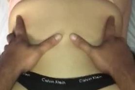 Amateur POV Calvin Klein thong to the side CUM LOAD