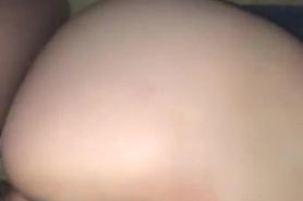 Bed squeaks while slowly pumping fat booty teen doggystyle