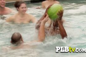 Partner swap and fun sex games in a messy pool party