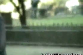 Latin gf flashing her pussy in the park part1 - video 1