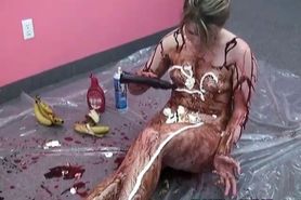 Sweet food mess for teen