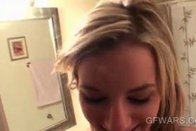 Naked slim blonde gets smooth cunt nailed deep in POV - video 1