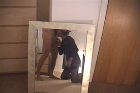 Gilly sucking cock in mirror