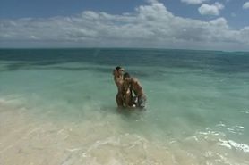 Marvellous Threesome On A Caribbean Beach