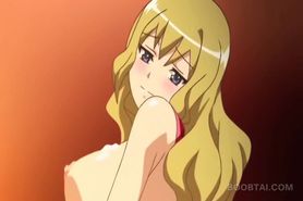 Sexy blonde anime doll fucks boner with huge boobs - video 1