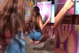 LONG HAIR FETISH real Rapunzel COLLADY compilation SENSUAL Painting dancing