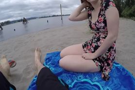 Fucked on the Beach a Good Redhead Bitch