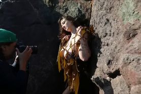 Lana Kendrick bts gets muddy with her gigantic tits