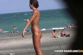 Shaved Pussy Milfs Tanning Naked at the Nudist Beach HD Video