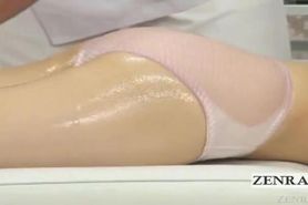 Subtitled Japanese schoolgirl first sensual oil massage