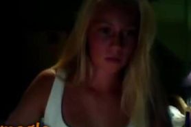 fav omegle girls 14 - horny blonde plays with her boobs